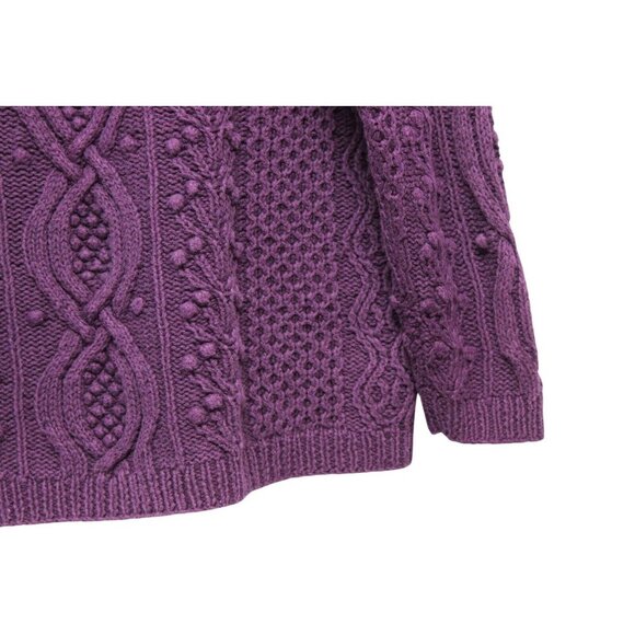 Vintage 90s Y2K Express Sweater Small Fisherman Chunky Handknit Ramie Oversized - Picture 13 of 14